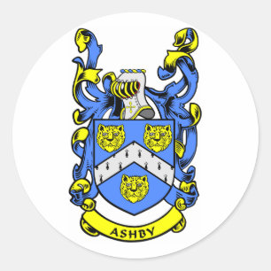 ASHBY Family Crest Classic Round Sticker