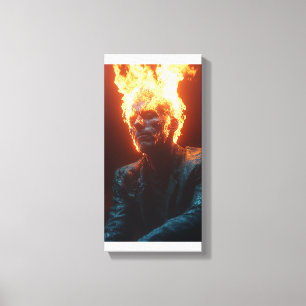 Ashen Amidst Flames - Dramatic and Fiery Art Canvas Print