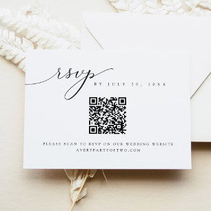 ASHER Elegant Calligraphy Script QR Code RSVP Card