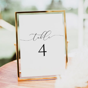 ASHER Elegant Calligraphy Script Table Number