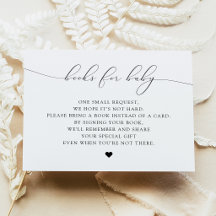 ASHER Elegant Script Books for Baby Shower Card