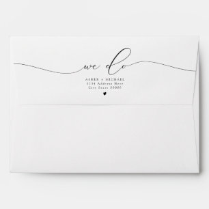 Asher Elegant Script We Do Wedding Return Address Envelope