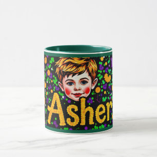 ASHER ~ GLOSSY Sequin Picture ~ Mug