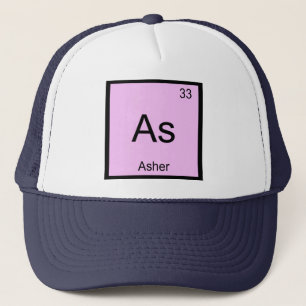 Asher Name Chemistry Element Periodic Table Trucker Hat