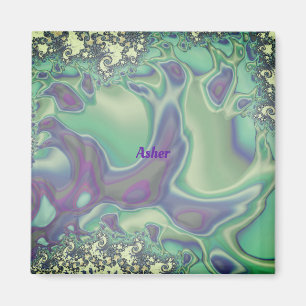 ASHER ~ Soft Pastel Pattern ~ Personalised Magnet