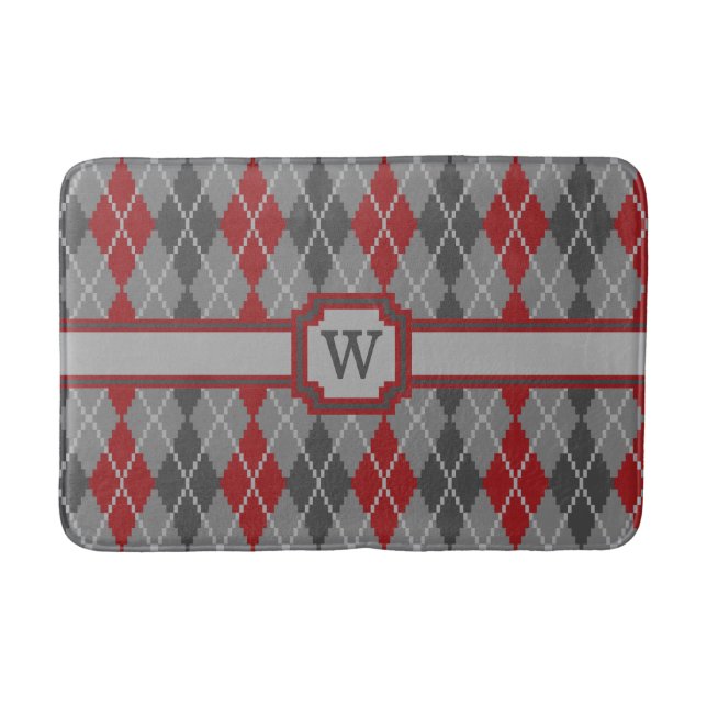 Ashes and Embers Argyle Bath Mat (Front)
