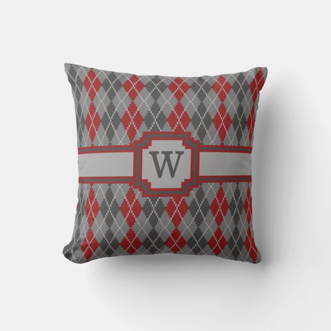 Ashes and Embers Argyle Pillow (Front)