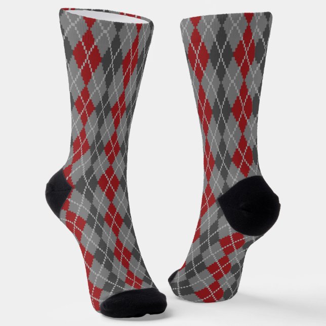 Ashes and Embers Argyle Socks (Angled)