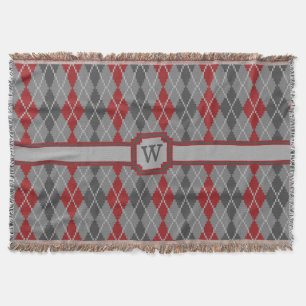 Ashes and Embers Argyle Throw Blanket