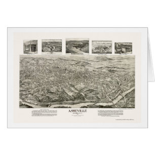Asheville, carte panoramique d'OR - 1912