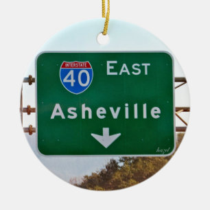 Asheville Christmas Ornament, North Carolina Ceramic Ornament