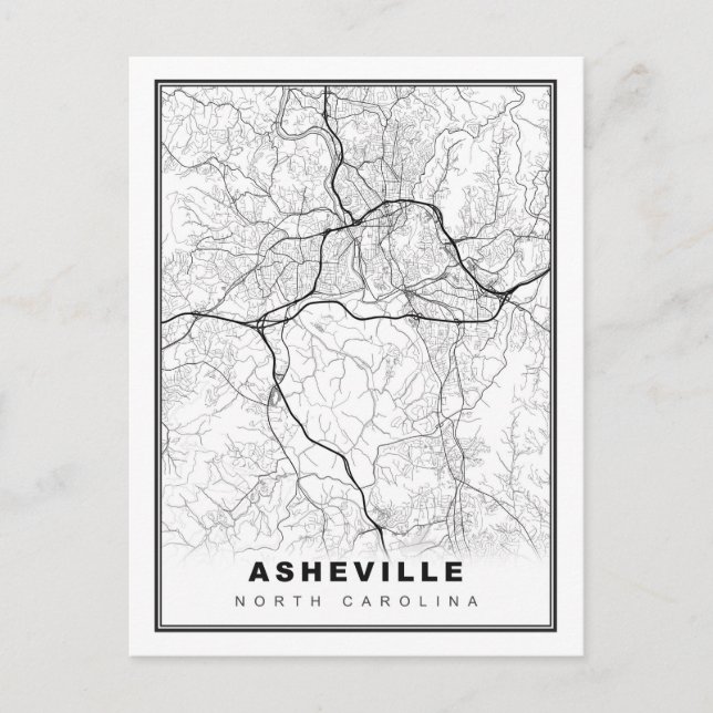 Asheville Map Postcard (Front)