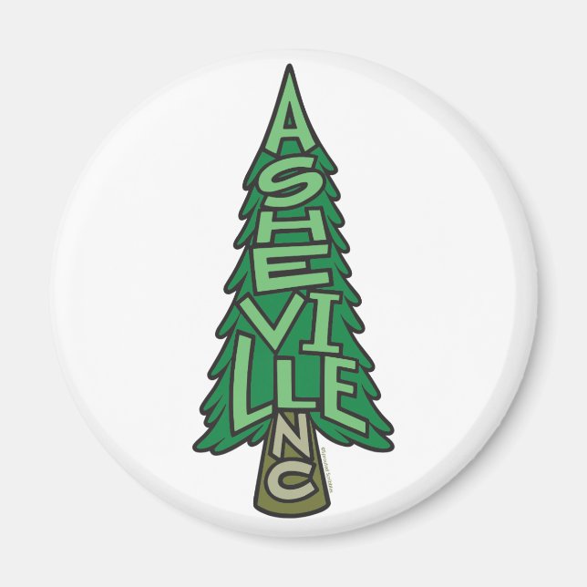Asheville NC Tree Magnet (Front)