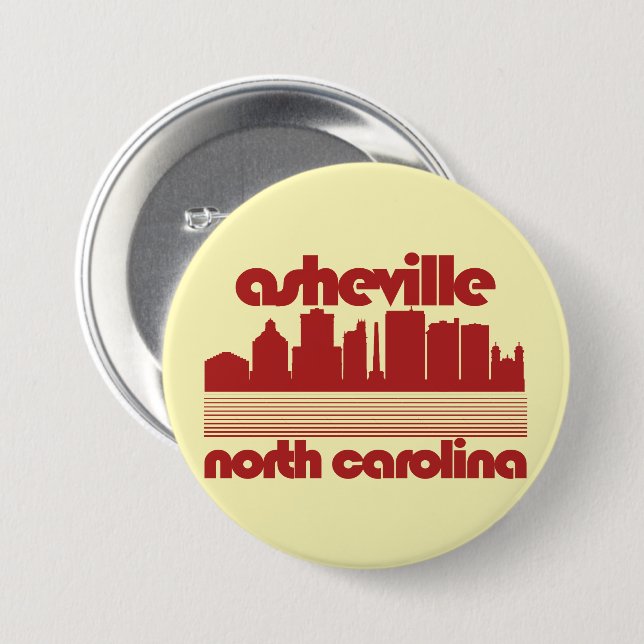 Asheville,North Carolina 3 Inch Round Button (Front & Back)