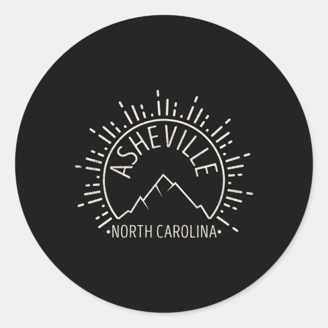 Asheville North Carolina Classic Round Sticker (Front)
