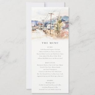 Asheville, North Carolina Landscape Wedding Menu Invitation