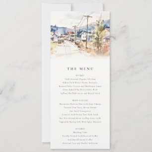 Asheville, North Carolina Landscape Wedding Menu Invitation