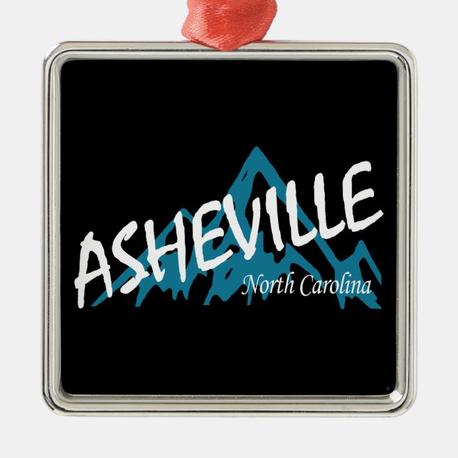 Asheville North Carolina Mountains Metal Ornament (Front)