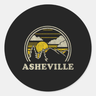 Asheville North Carolina Nc T Shirt Vintage Hiking Classic Round Sticker