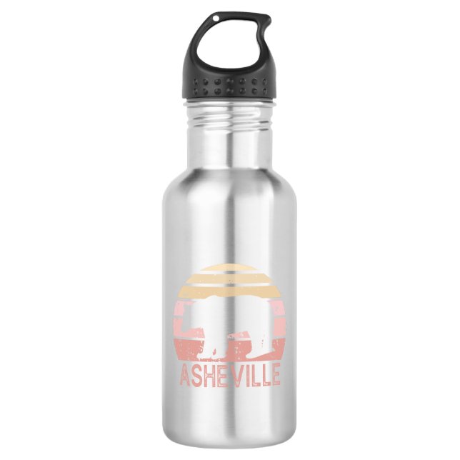 Asheville North Carolina Retro Bear 532 Ml Water Bottle (Front)
