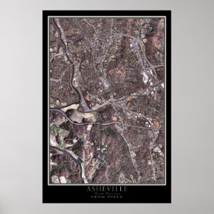 Asheville North Carolina Satellite Poster Map
