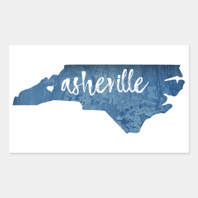 Asheville North Carolina Wood Grain Sticker (Front)