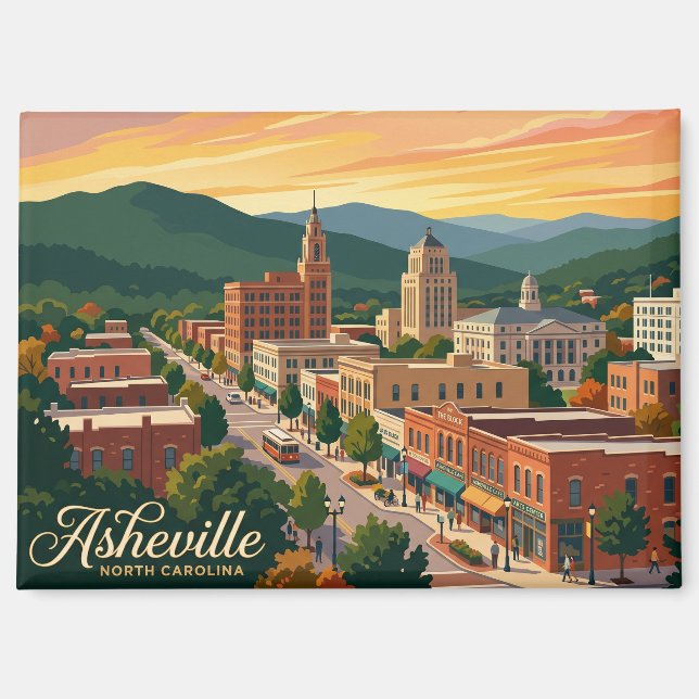 Asheville USA Magnet (Front)