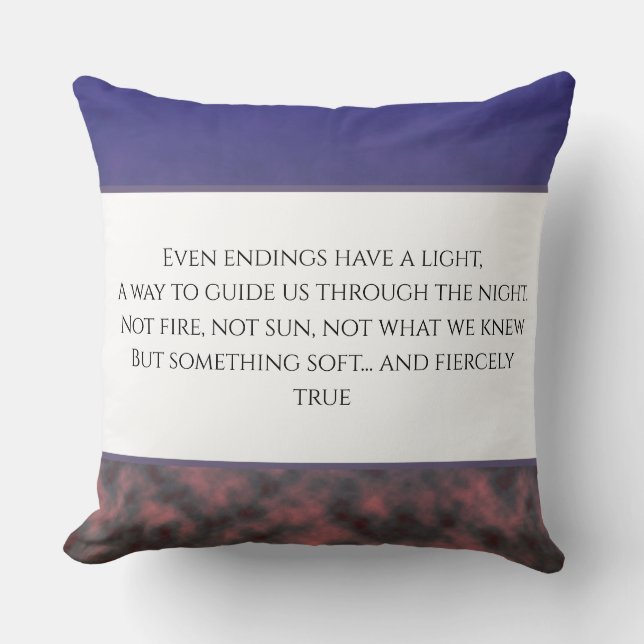 Ashfall Afterglow Throw Pillow (Front)