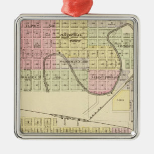 Ashland and Wahoo, Nebraska Metal Ornament
