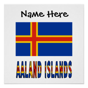 Ashland Islands Ålander Flag Personalized  Poster