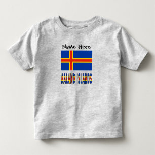 Ashland Islands Ålander Flag Personalized Toddler T-shirt