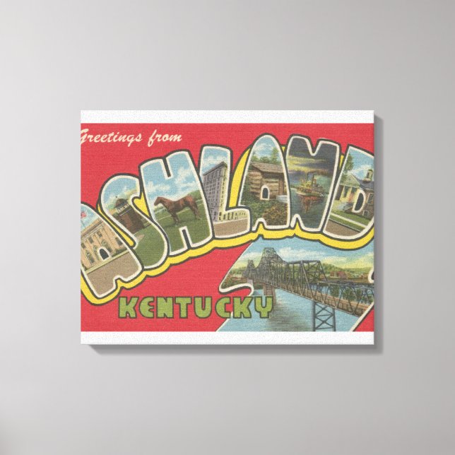 Ashland, Kentucky - Large Letter Scenes Canvas Print (Front)