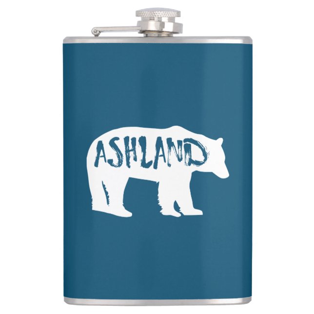 Ashland Oregon Bear Hip Flask (Front)