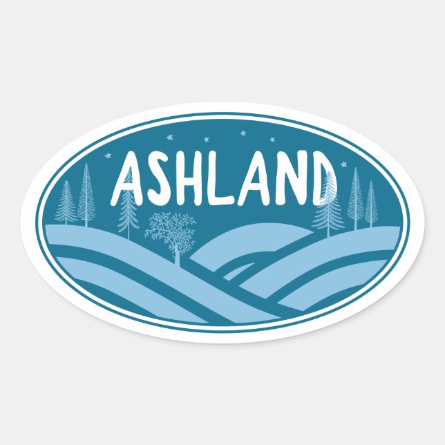 Ashland Oregon Outdoors Oval Sticker (Front)