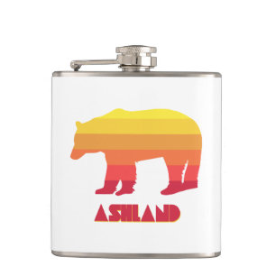 Ashland Oregon Rainbow Bear Hip Flask