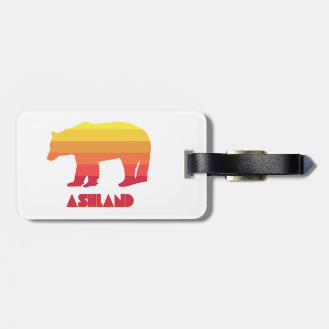 Ashland Oregon Rainbow Bear Luggage Tag (Back Horizontal)