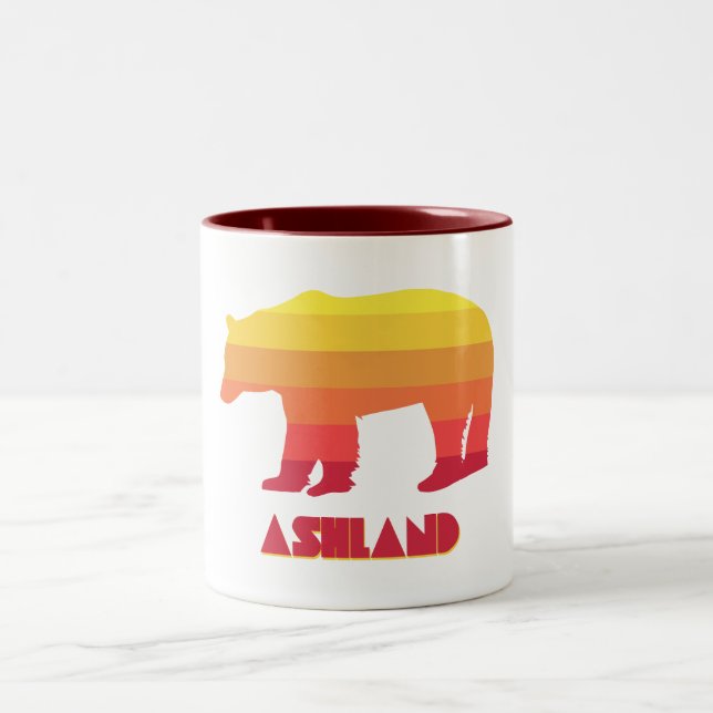 Ashland Oregon Rainbow Bear Two-Tone Coffee Mug (Center)