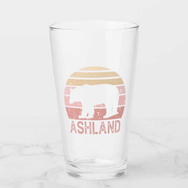 Ashland Oregon Retro Bear Glass (Front)
