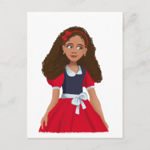 Ashley AFrican Cartoon girl Postcard