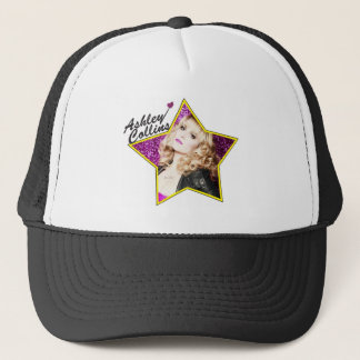 Ashley Collins Black and White Star Hat. Trucker Hat