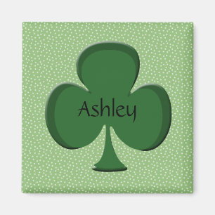 Ashley Green Irish Name Magnet - Shamrock