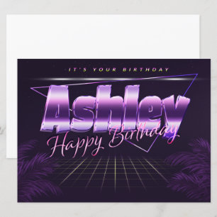 Ashley Name First name purla retro card birthday