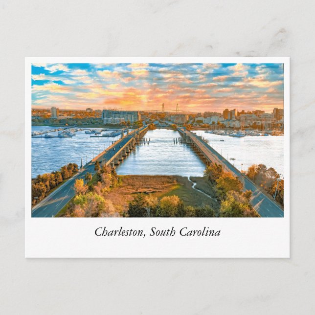 Ashley River Bridge: A Journey Into Charleston Postcard (Front)