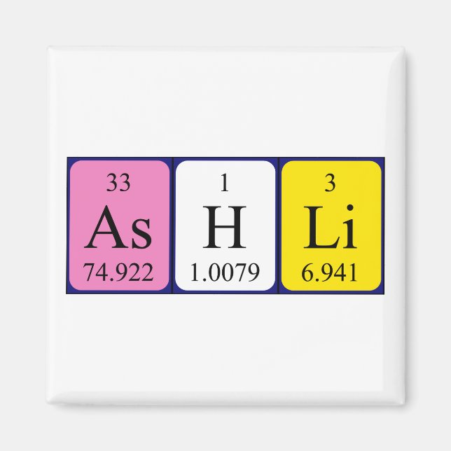 Ashli periodic table name magnet (Front)