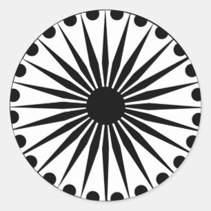 Ashoka Chakra Classic Round Sticker
