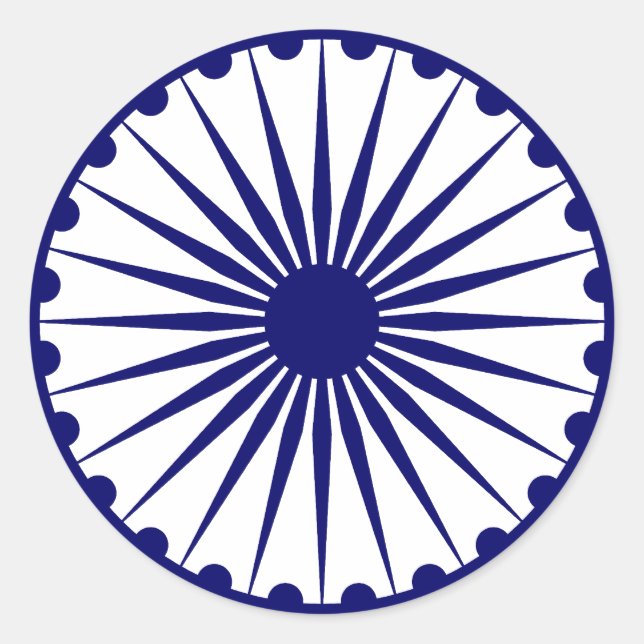 Ashoka Chakra, India flag Classic Round Sticker (Front)