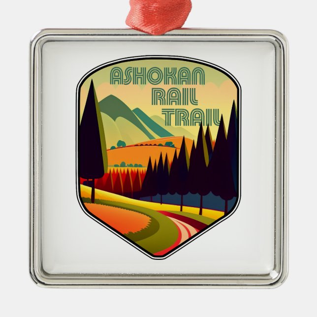 Ashokan Rail Trail New York Colours Metal Ornament (Front)