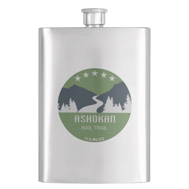 Ashokan Rail Trail New York Hip Flask (Front)
