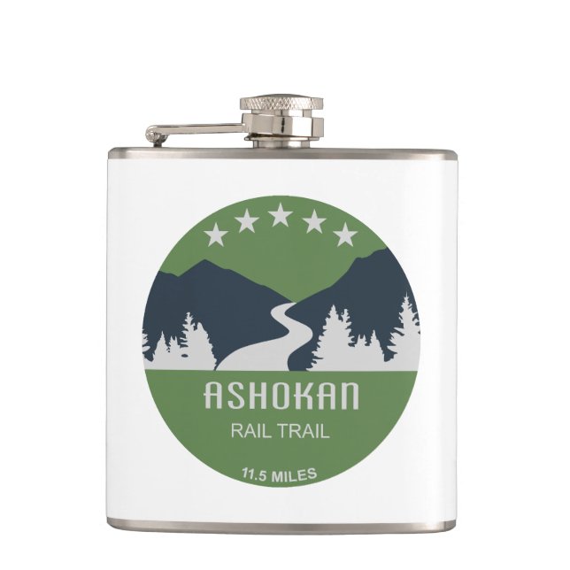Ashokan Rail Trail New York Hip Flask (Front)