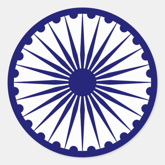 Ashoka's Dharma Chakra Classic Round Sticker (Front)